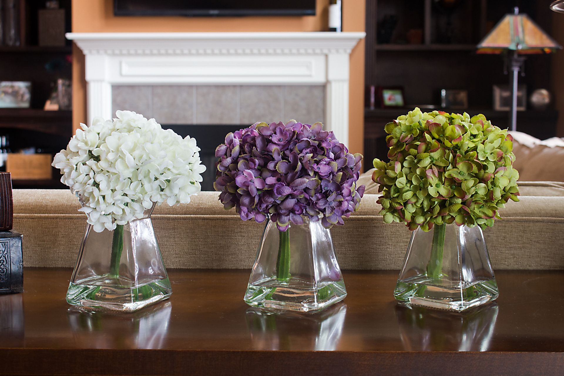 Izelle Green Hydrangea Set of 3 Silk Floral - Image 4