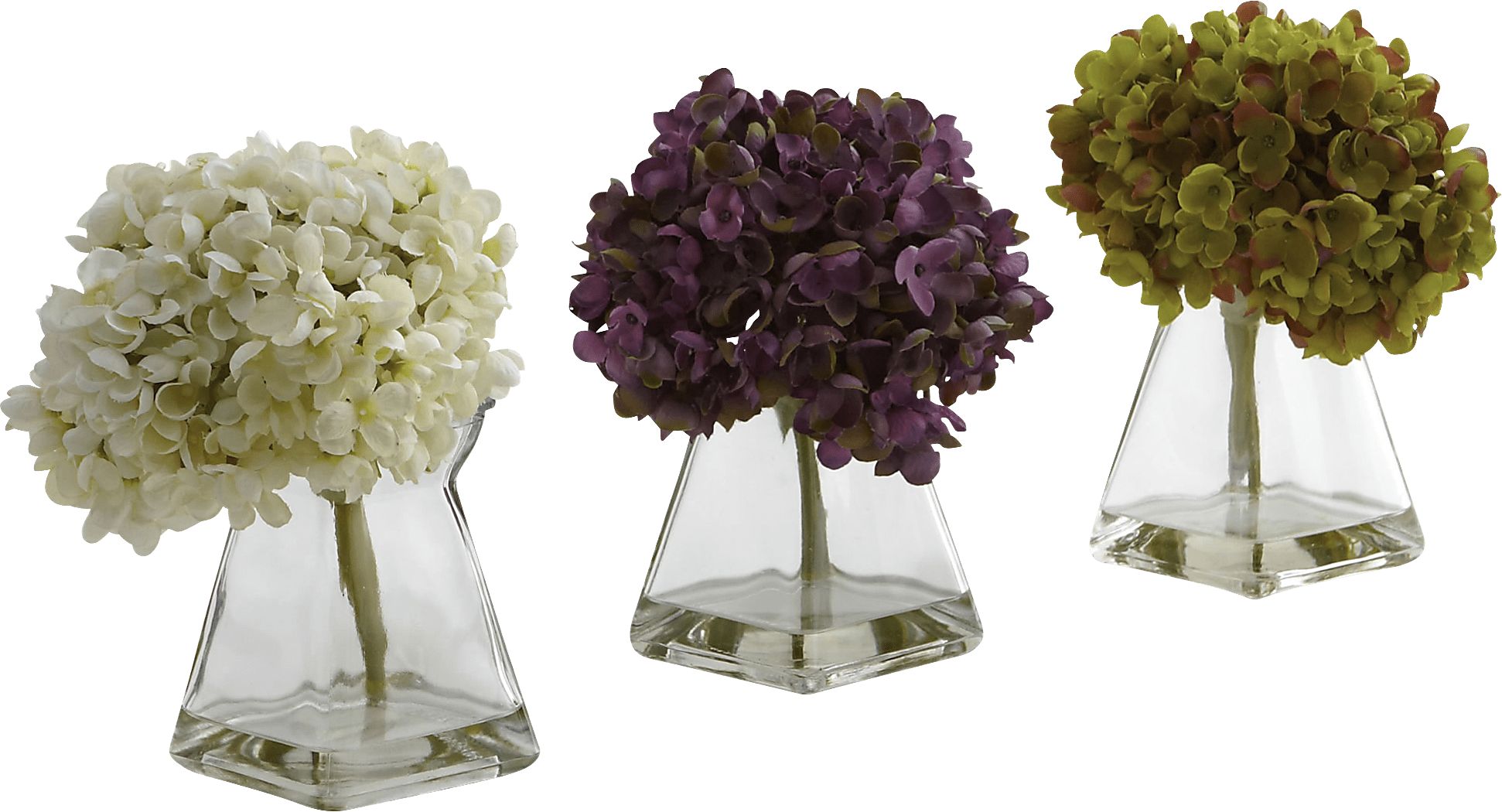Izelle Green Hydrangea Set of 3 Silk Floral