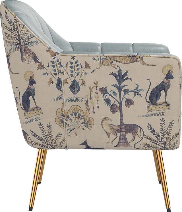 Izusa Blue Accent Chair - Thumbnail - Image 4