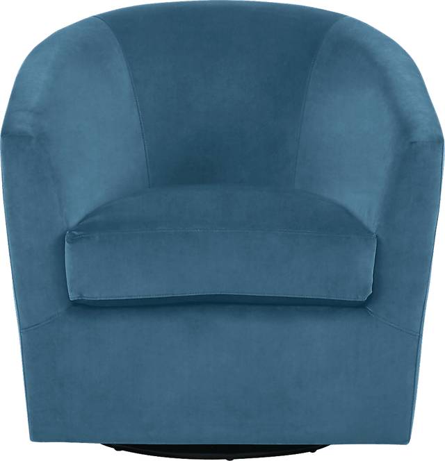 Jacey Indigo Accent Swivel Chair - Thumbnail - Image 2