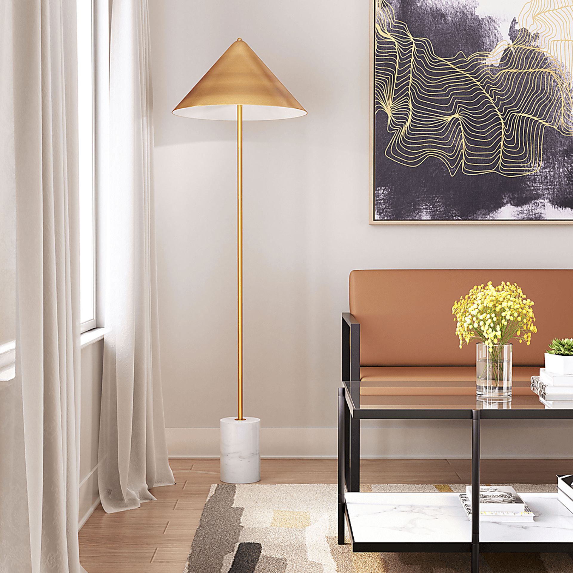 Jacinto Way Beige Floor Lamp - Image 5