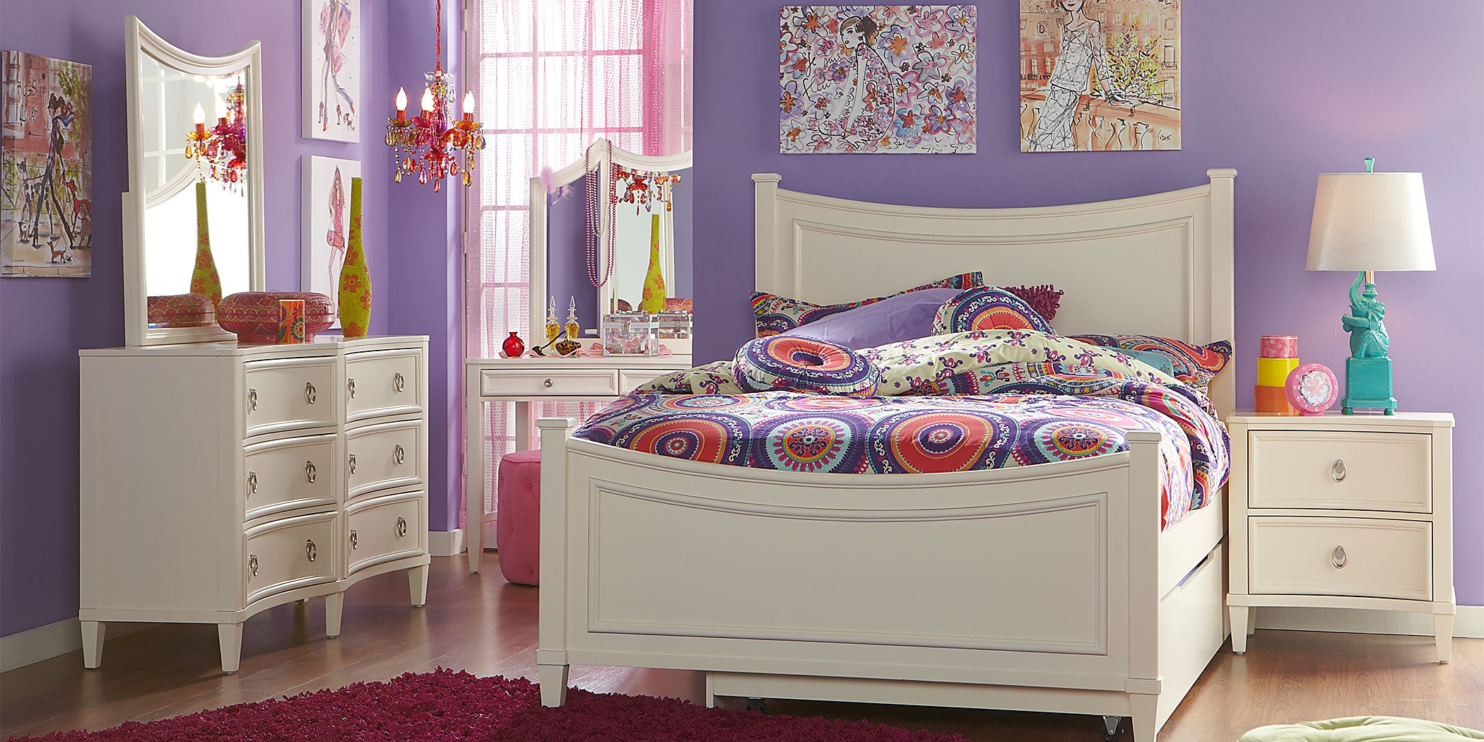 Kids Jaclyn Place Ivory 5 Pc Full Panel Bedroom