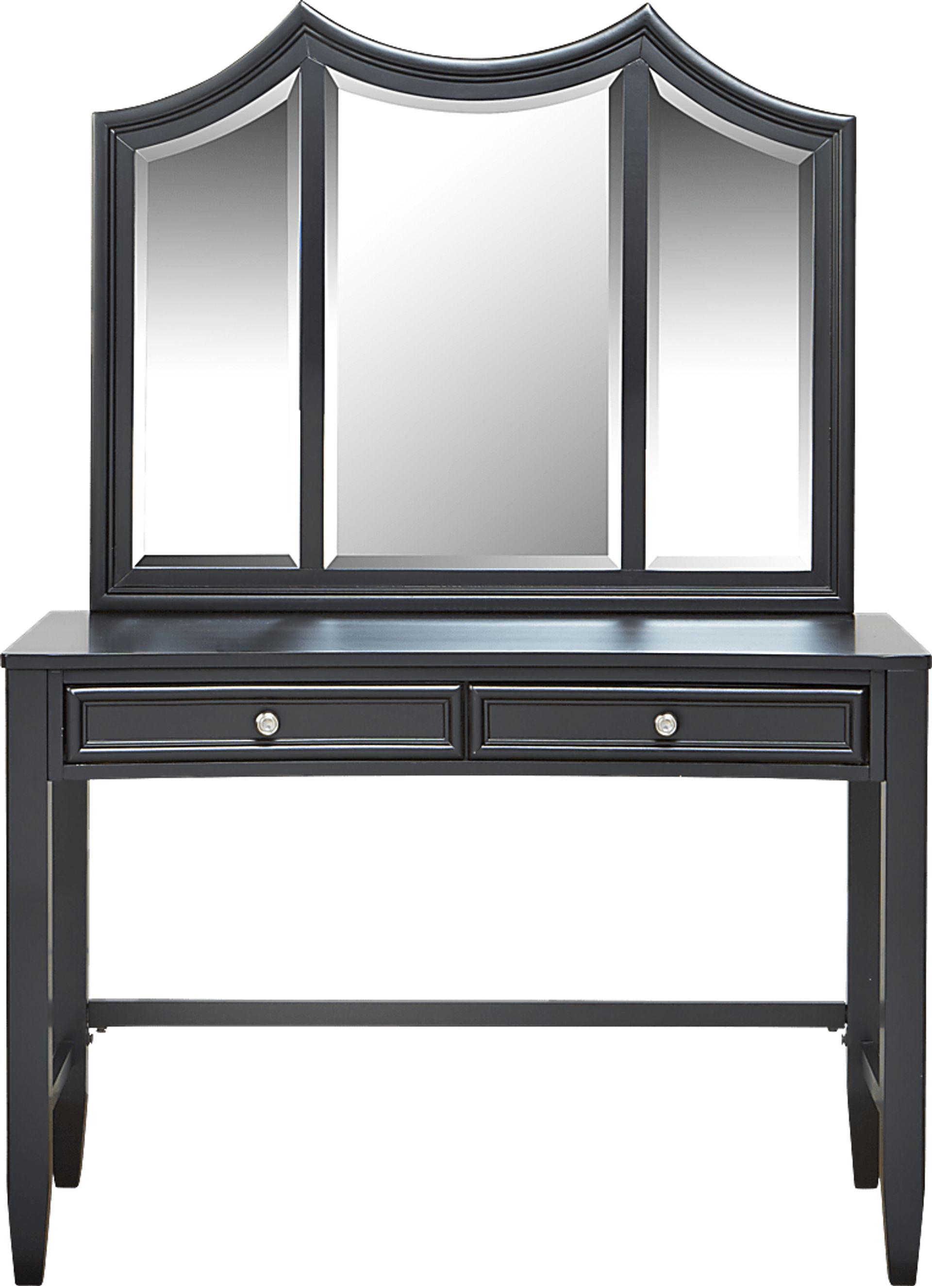 Jaclyn Place Black Desk with Vanity Mirror - Image 1