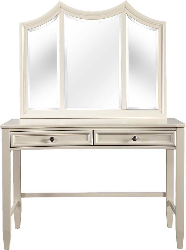 Kids Jaclyn Place Ivory Desk with Vanity Mirror - Thumbnail - Image 1