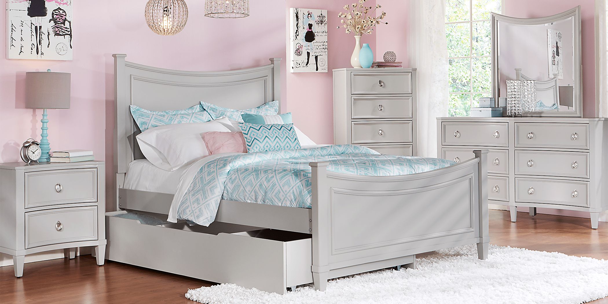 Kids Jaclyn Place Gray 5 Pc Twin Panel Bedroom Rooms To Go