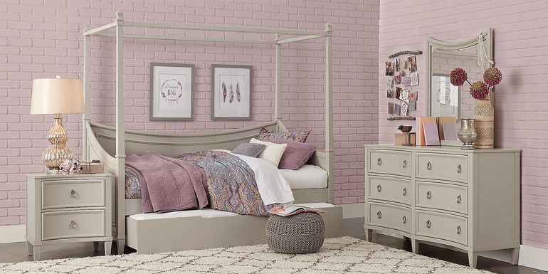 Kids Jaclyn Place Gray 6 Pc Canopy Daybed Bedroom