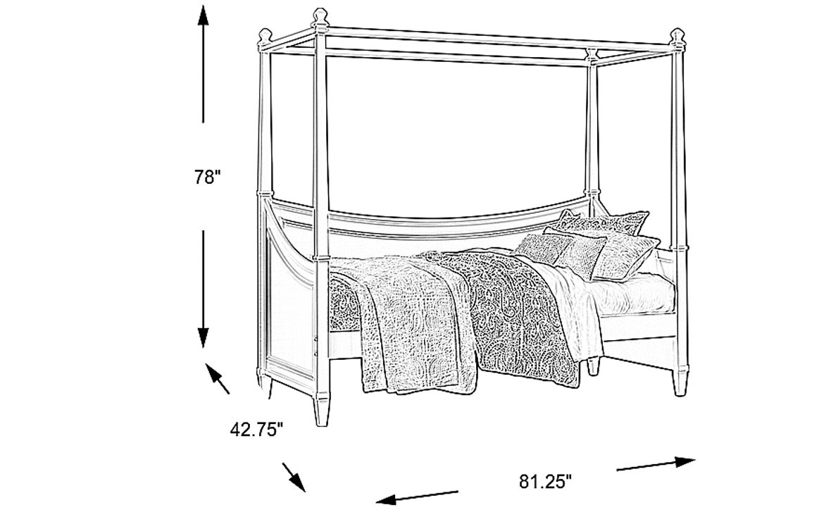 Kids Jaclyn Place Ivory Twin Canopy Daybed