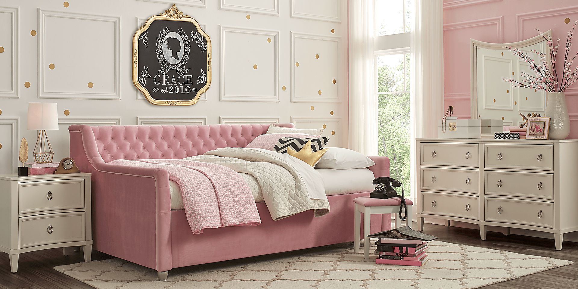 Alena Pink 3 Pc Twin Daybed - Image 2