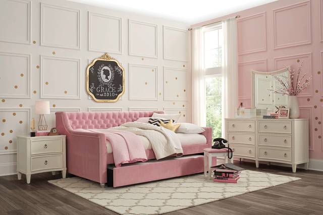 Jaclyn Place Ivory 5 Pc Twin Upholstered Daybed Bedroom - Thumbnail - Image 1