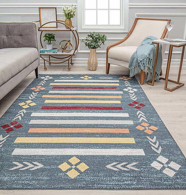 Kijaba Blue 5'3 X 7' Rug - Thumbnail - Image 2