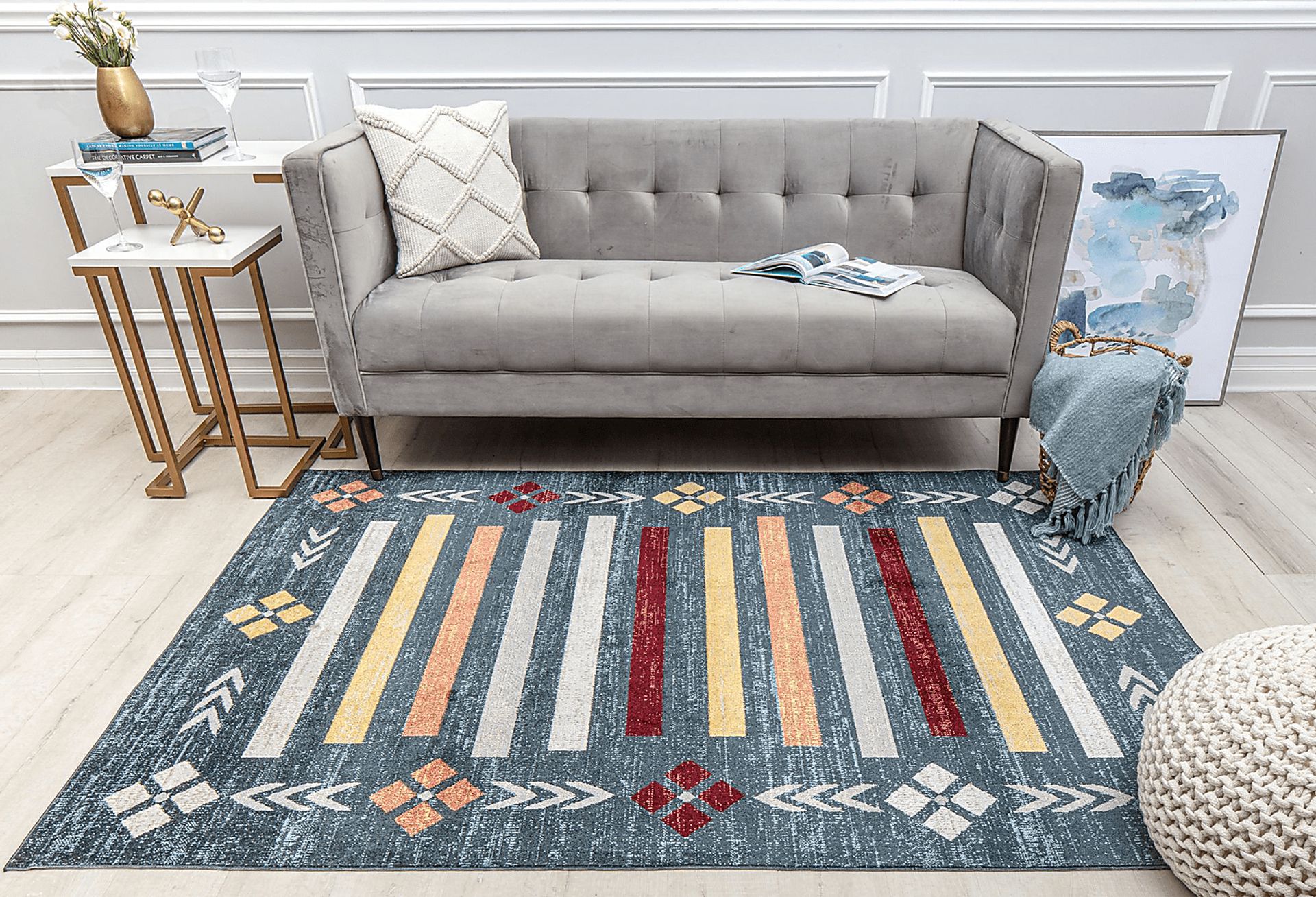 Kijaba Blue 5'3 X 7' Rug - Image 3