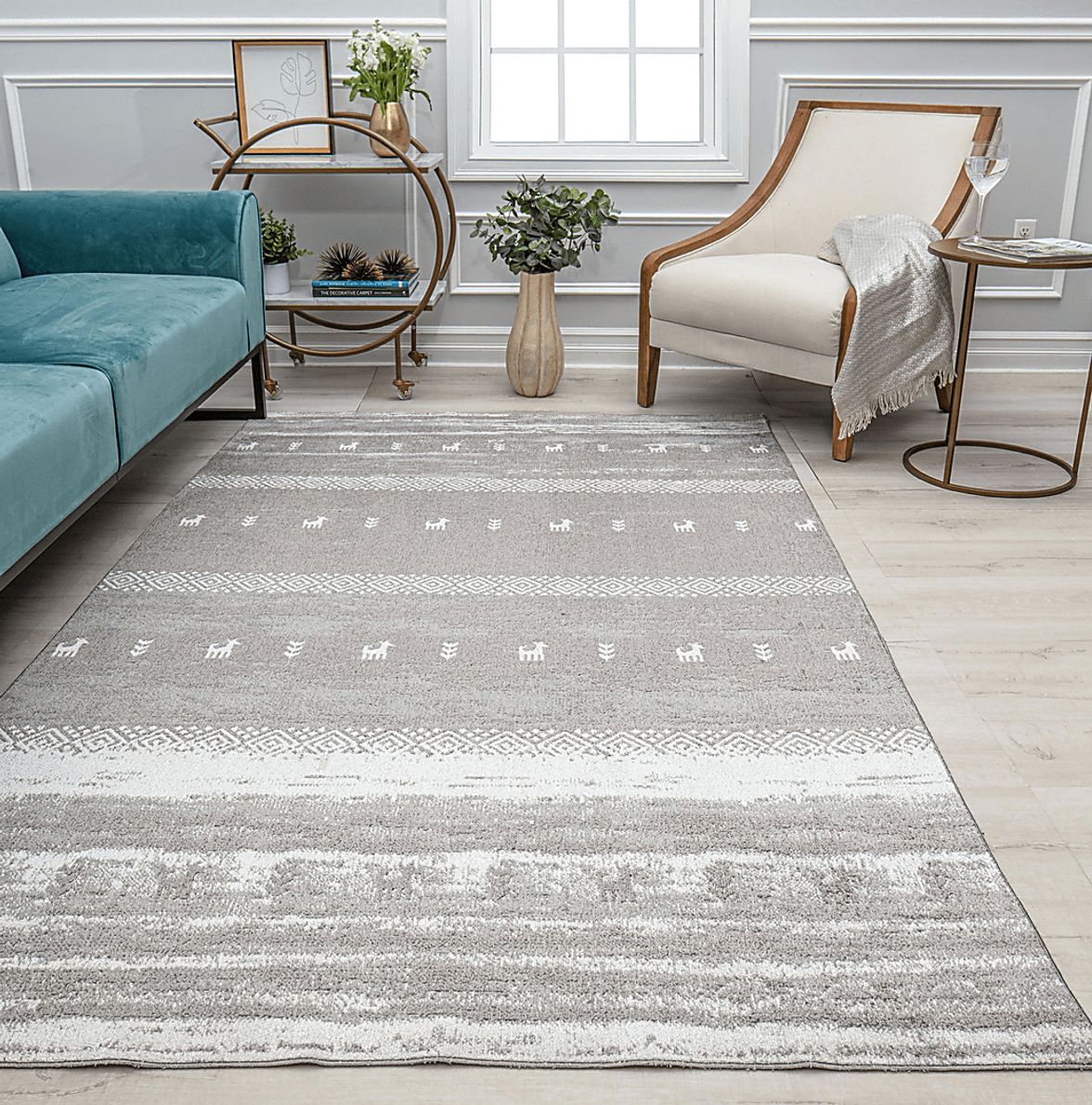 Kipidow Gray 5'3 x 7' rug