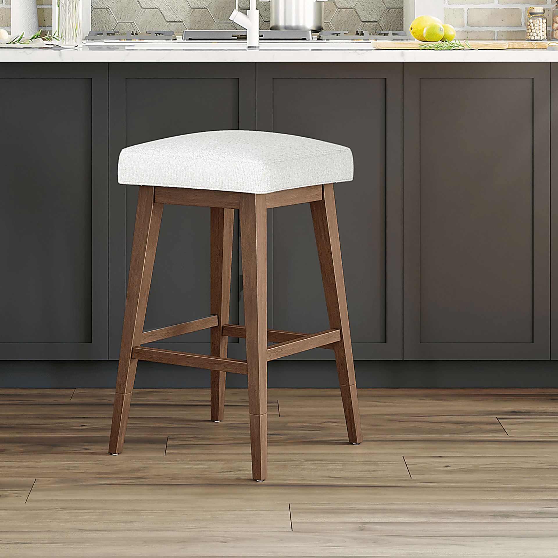 Atalifo White Counter Height Adjustable Stool - Image 3