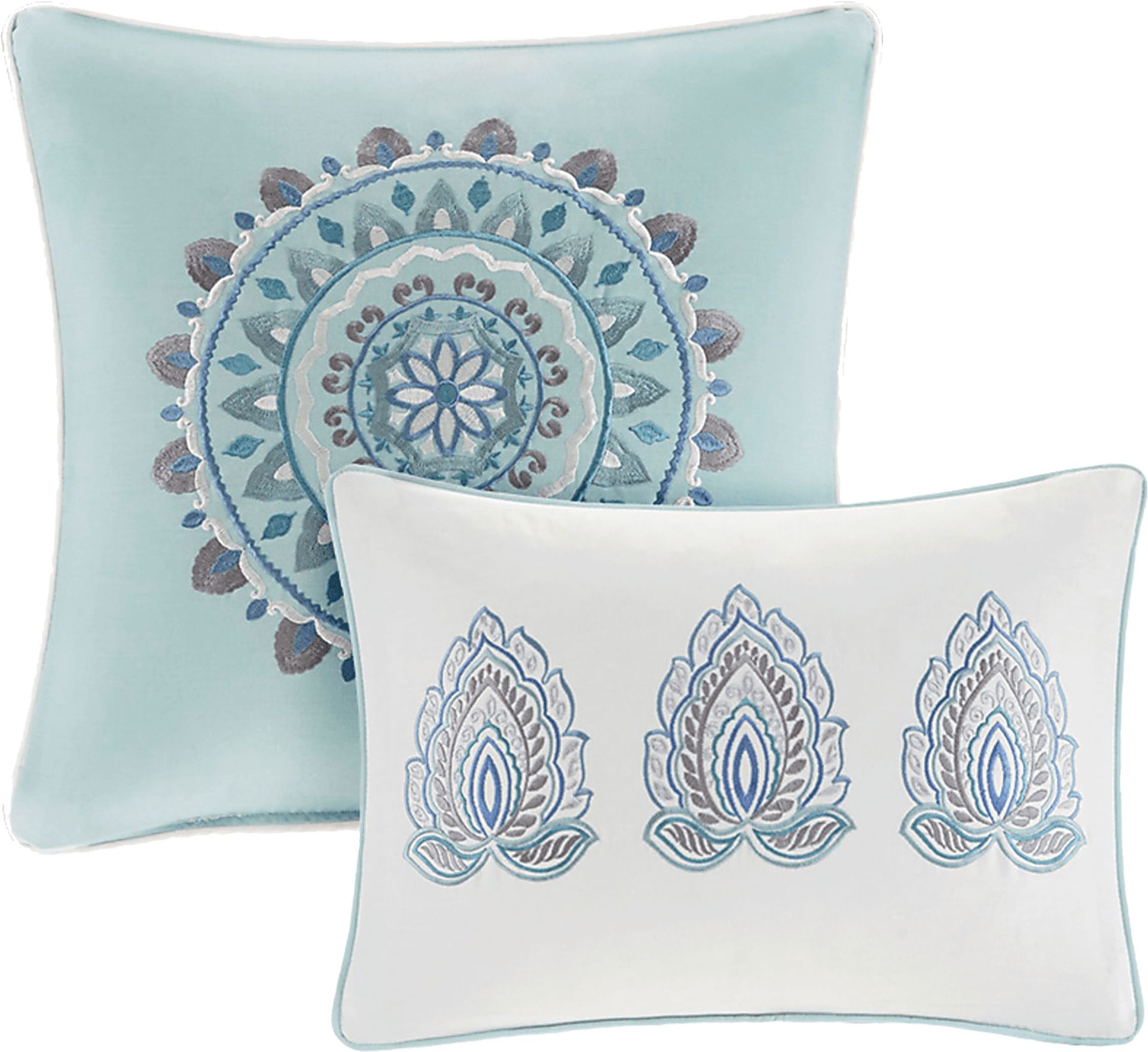 Jaezmina Blue 8 pc Queen Comforter Set - Image 8