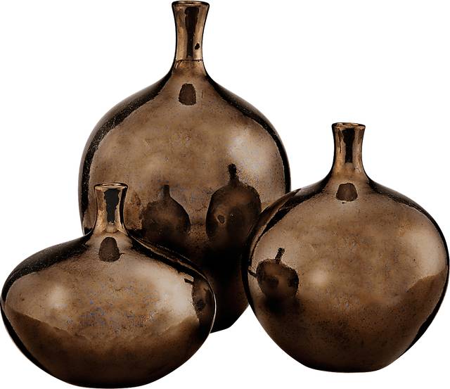 Jagaden Bronze Vase, Set of 3 - Thumbnail - Image 1