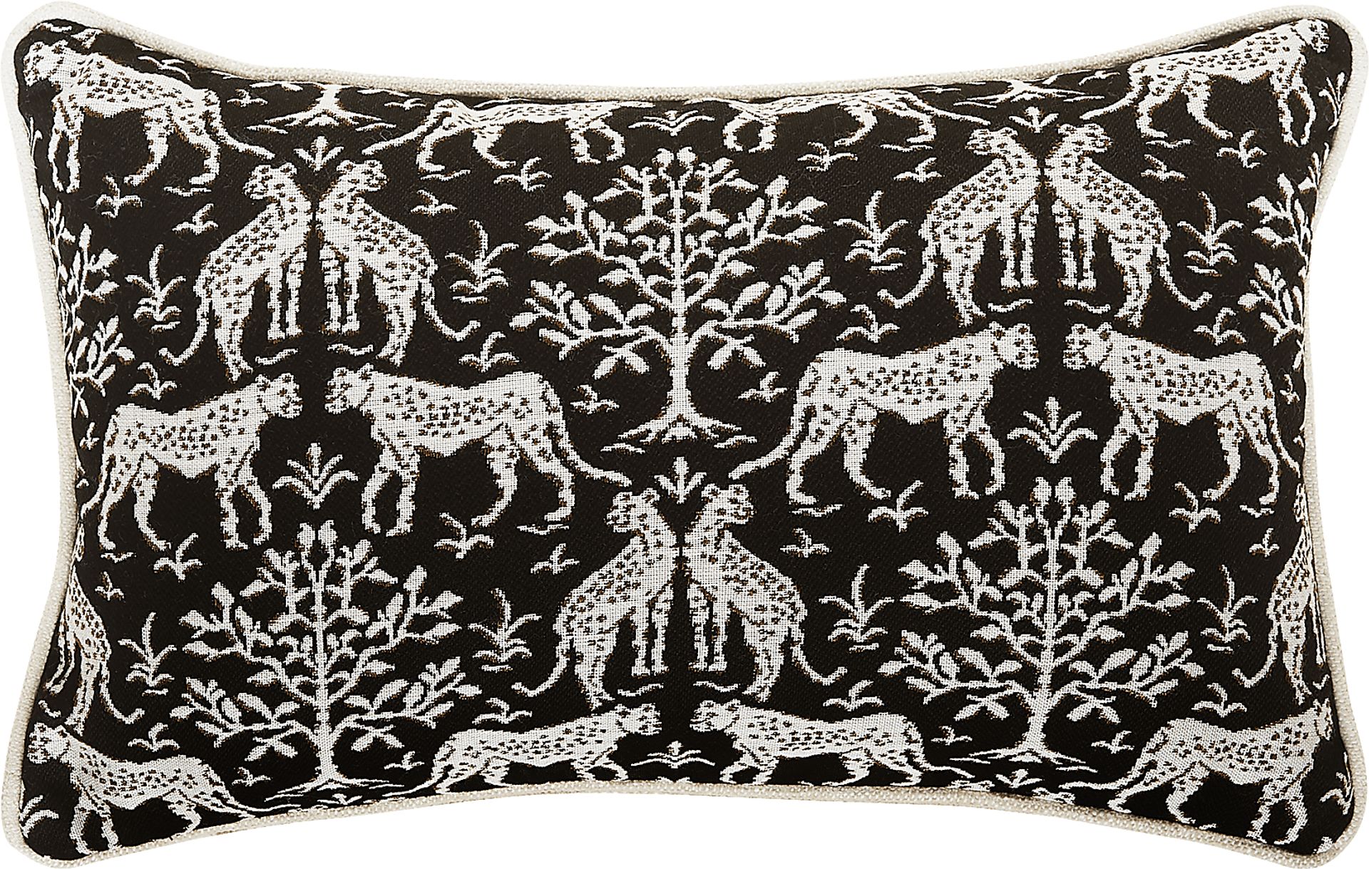 Jaipur Frame II Onyx Indoor/Outdoor Kidney Pillow - Image 1