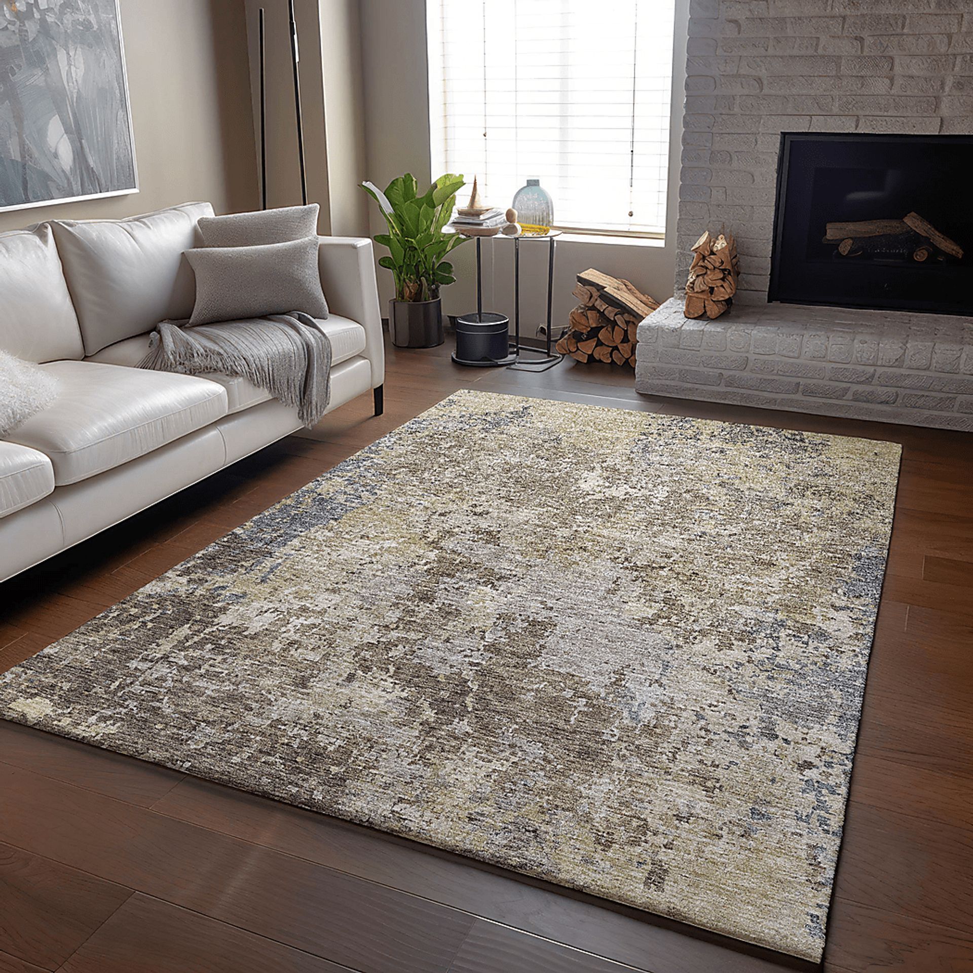 Jaisa Beige 5' x 8' Machine Washable Rug - Image 2