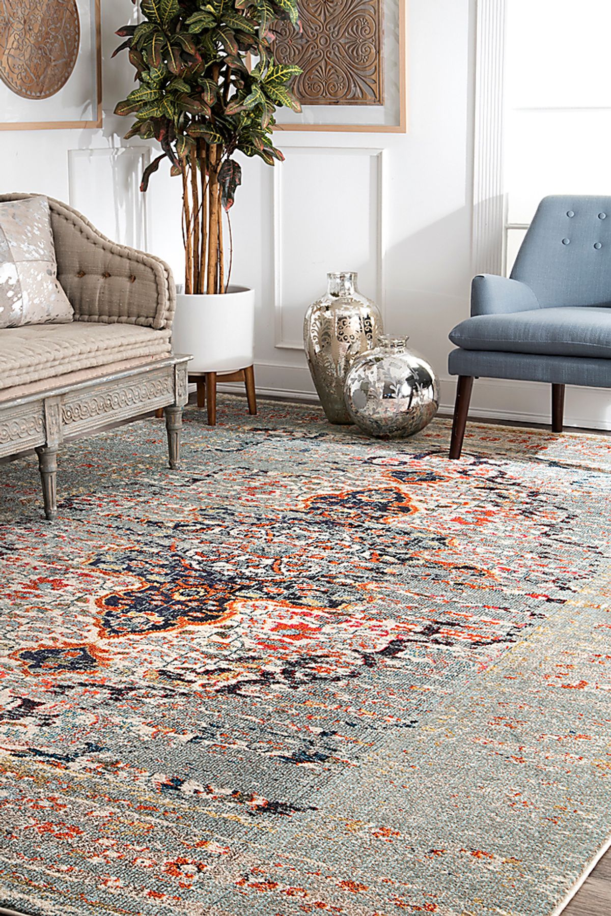 Jaivira Gray Polyproylene Rug | Rooms to Go