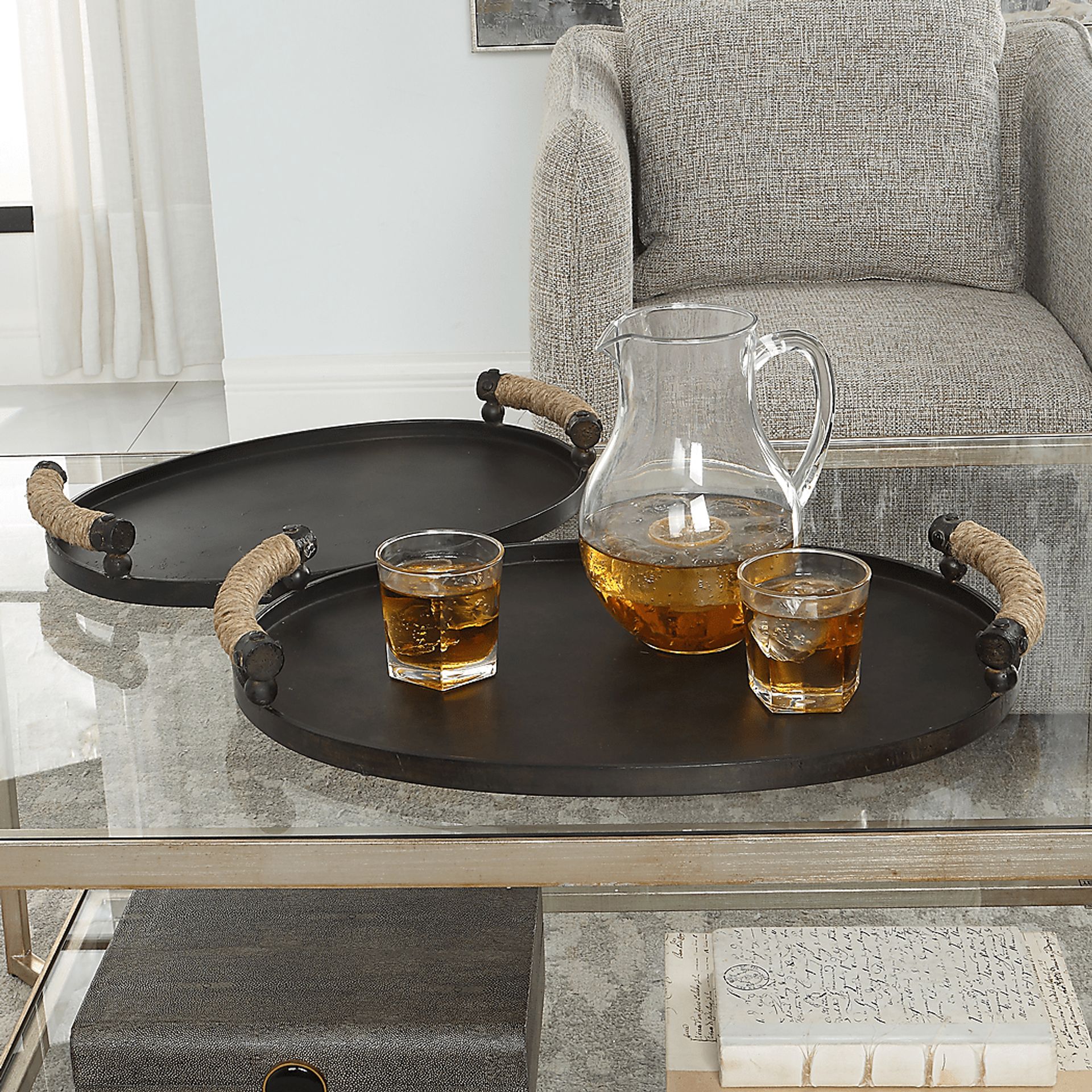 Jaky Bronze Trays, Set of 2 - Image 2