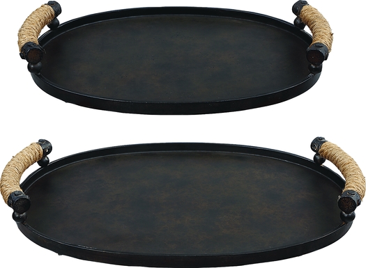 Jaky Bronze Trays, Set of 2