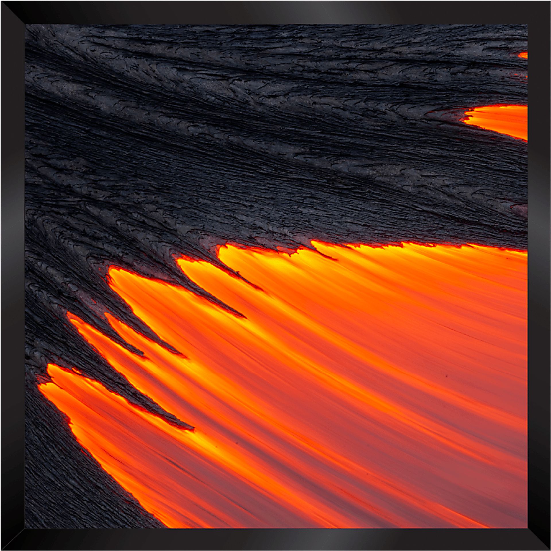 Jambano Orange Framed Wooden Wall Art - Image 1