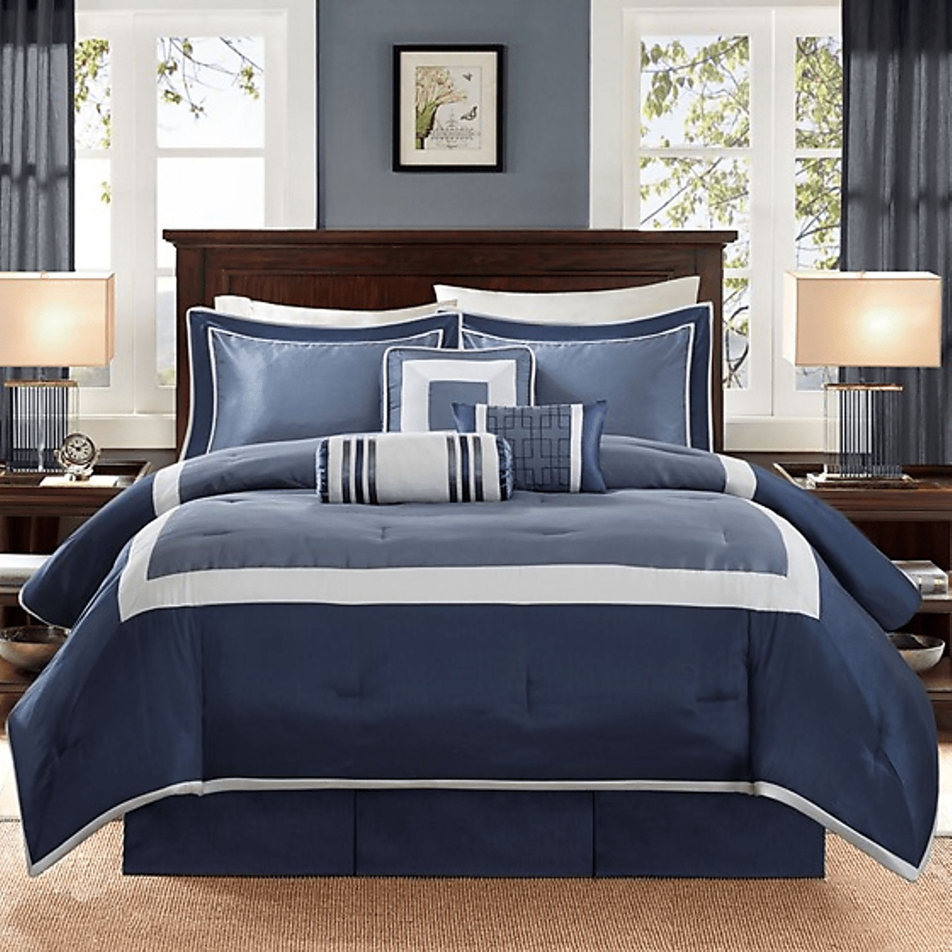 Jame Blue 7 Pc Cal King Comforter Set - Image 2