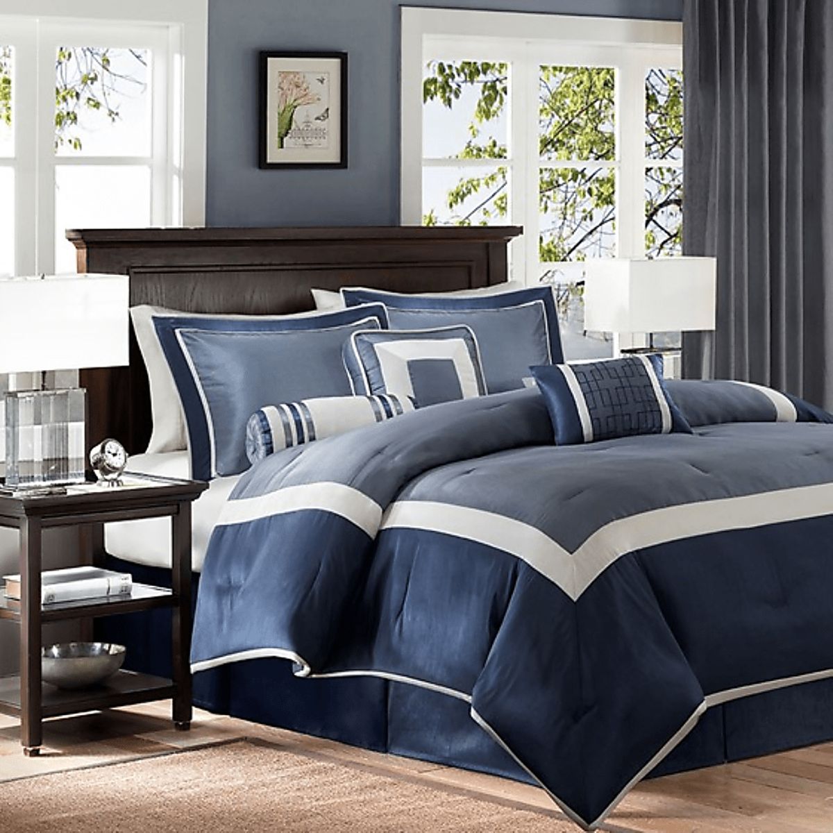 Jame Blue 7 Pc California King Comforter Set | Rooms To Go