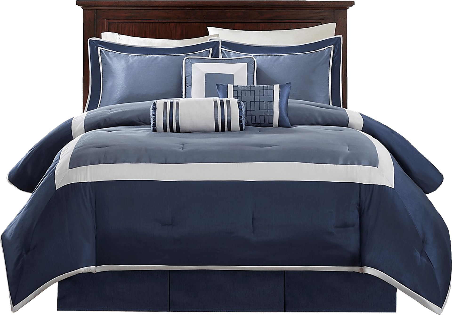 Jame Blue 7 Pc Cal King Comforter Set - Image 1
