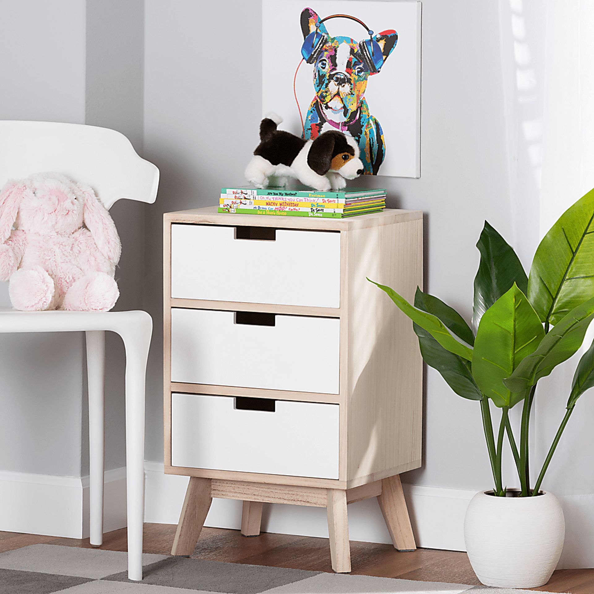 Jamele White Small Nightstand - Image 7