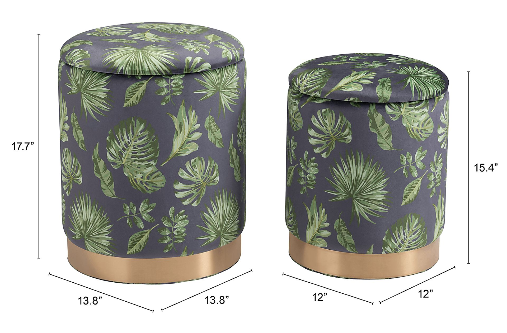 Jamen Green Ottoman, Set of 2 - Image 6