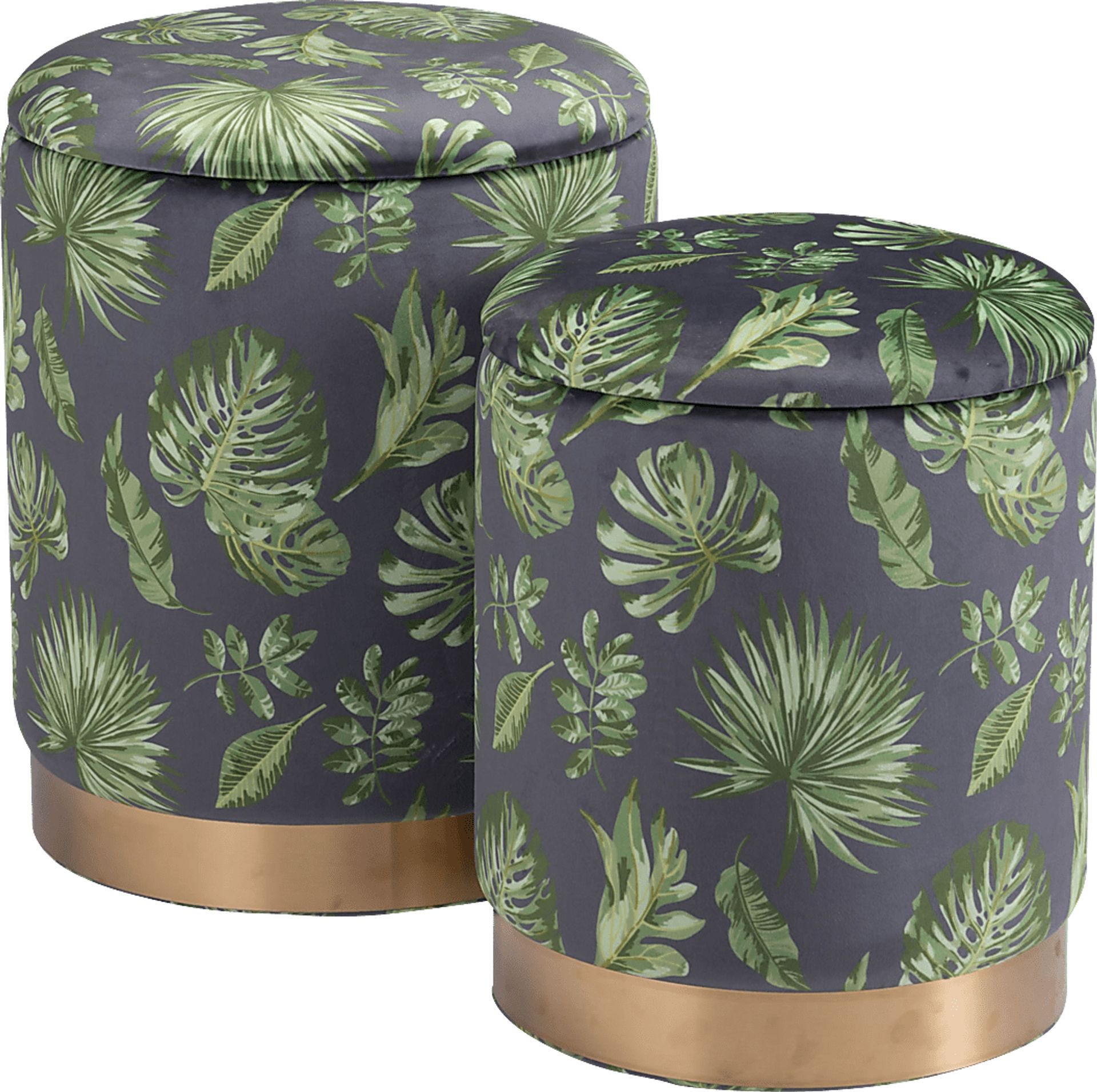 Jamen Green Ottoman, Set of 2 - Image 1