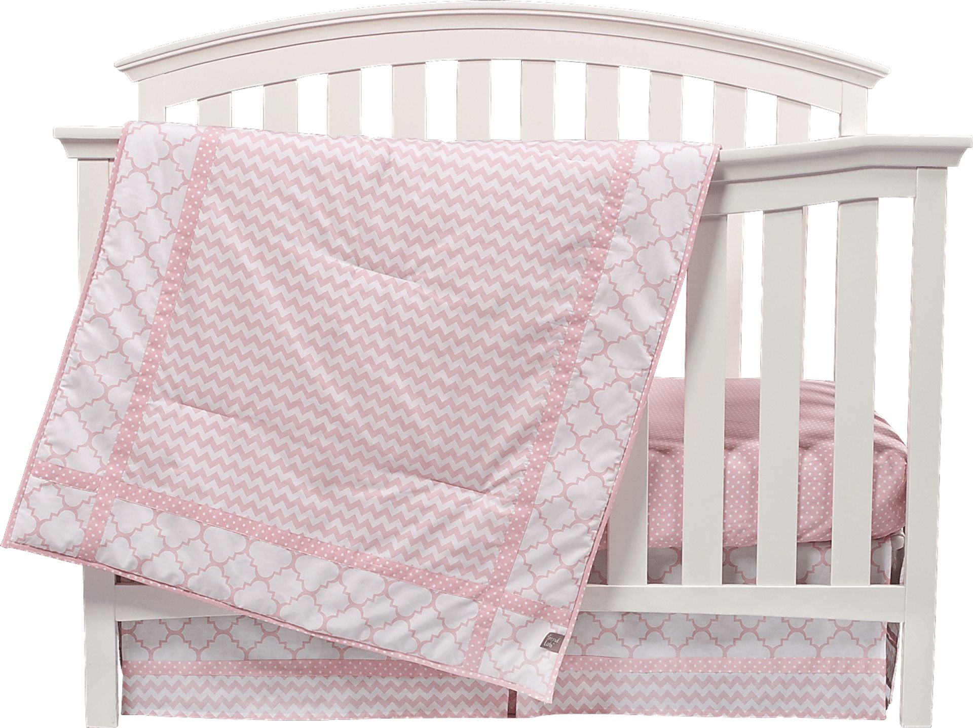 Jamey Pink 3 Pc Baby Bedding Set - Image 1