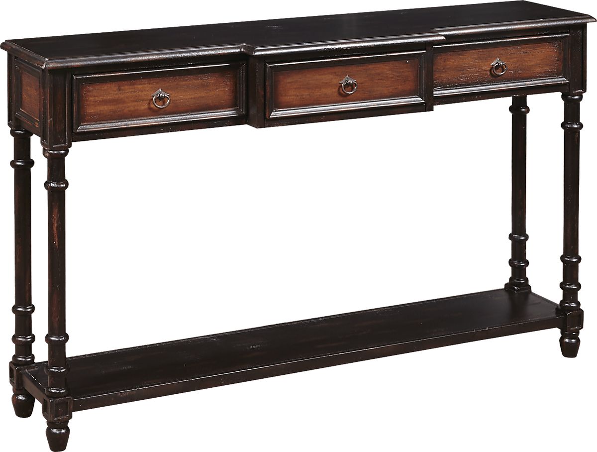 Jamison Dark Cherry Wood Sofa Table Rooms to Go