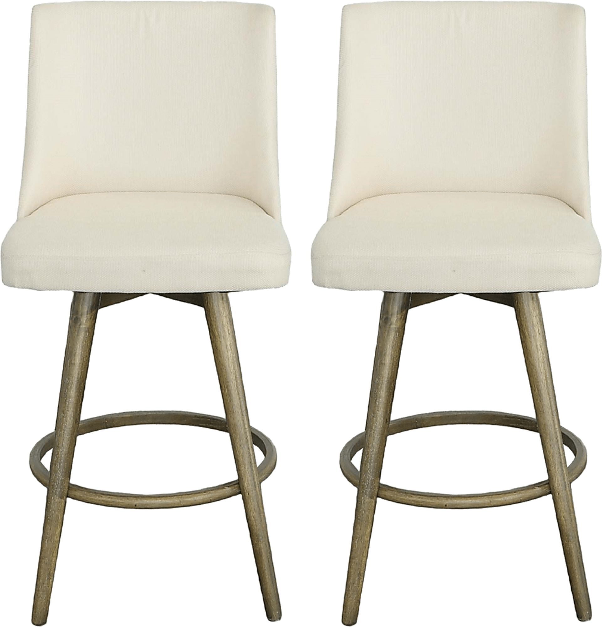 Jandell Beige Swivel Barstool, Set of 2 - Image 2