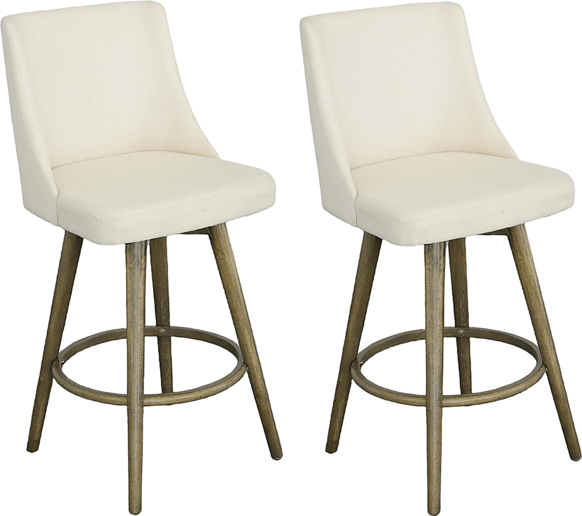 Jandell Beige Swivel Barstool, Set of 2 - Image 1