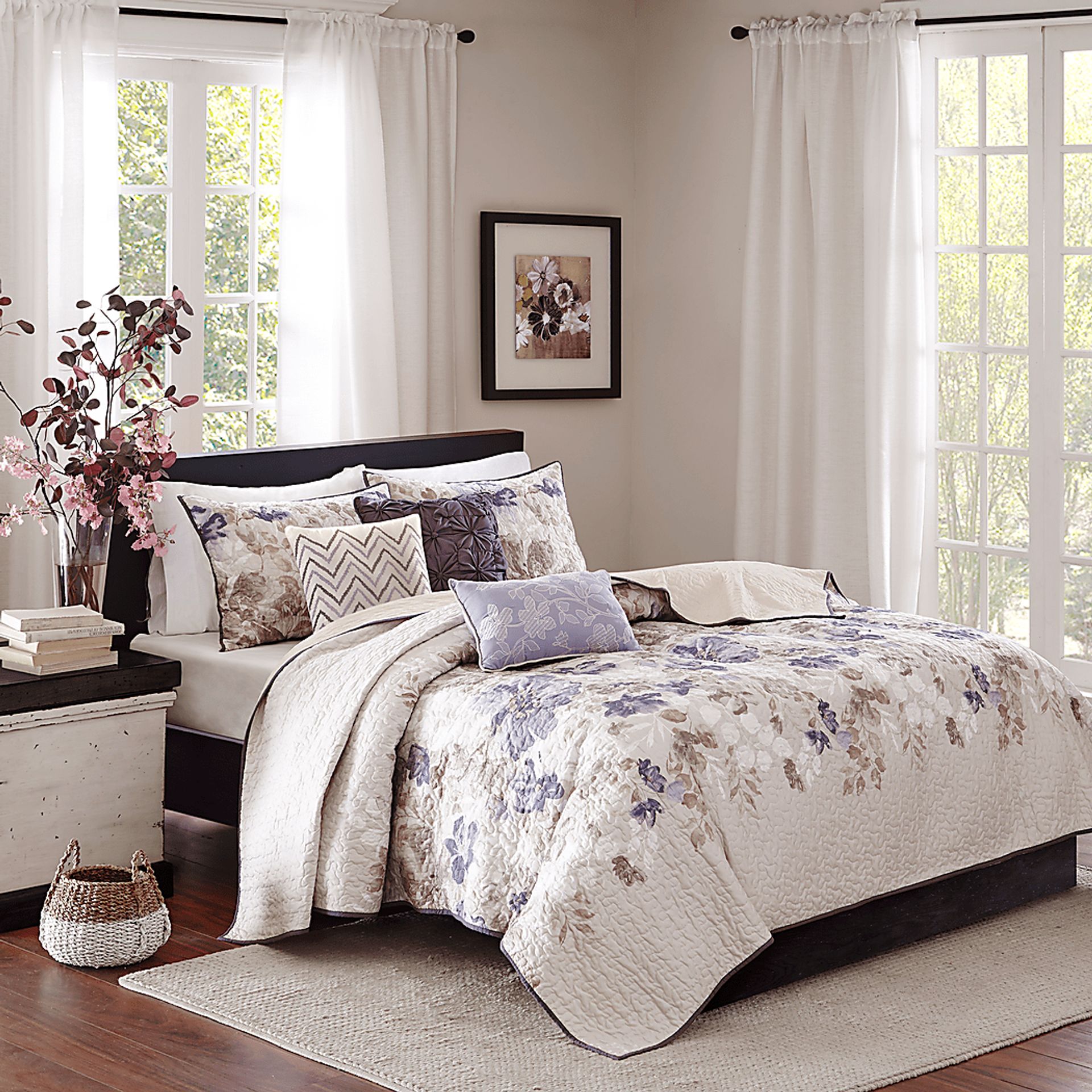 Janelis Taupe 6 Pc Queen Coverlet Set - Image 2