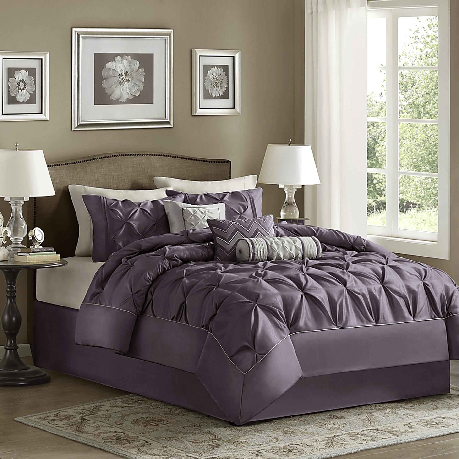 Janelle Plum 7 Pc Queen Comforter Set