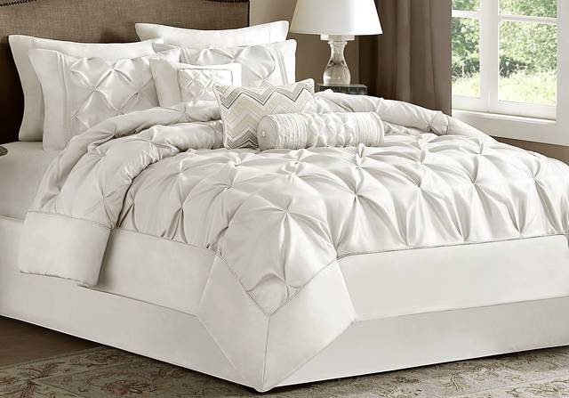 Janelle White 7 Pc King Comforter Set - Thumbnail - Image 1