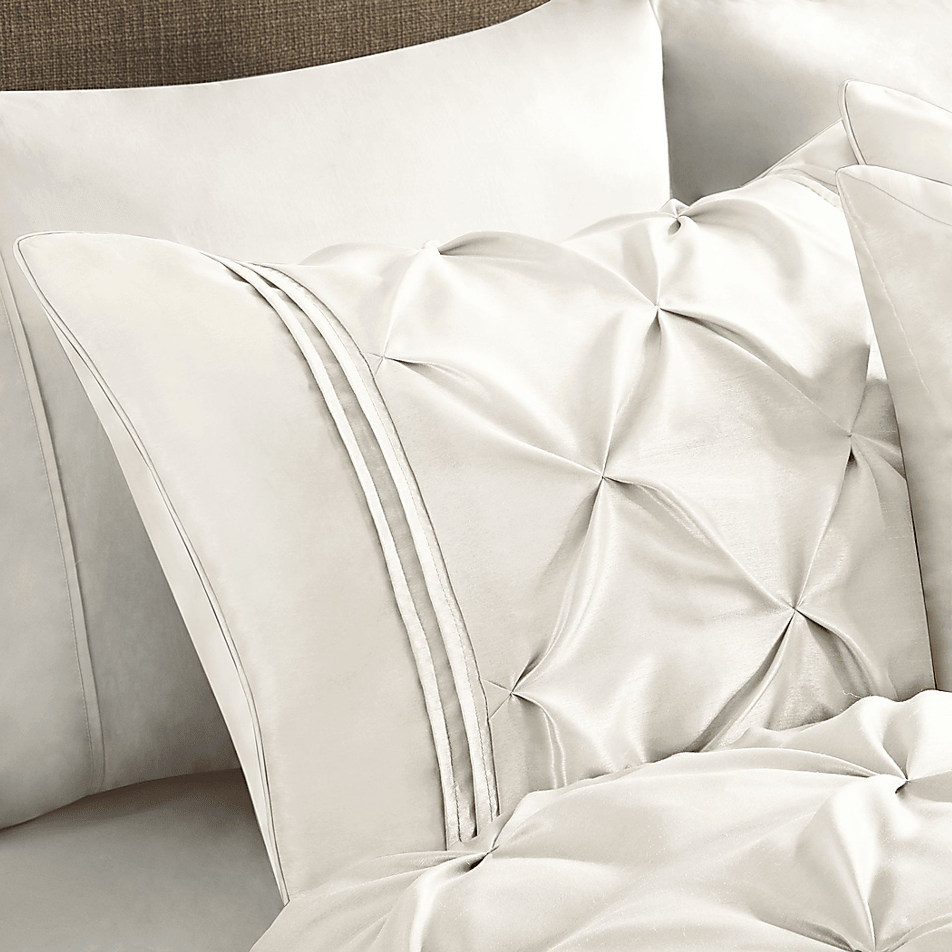 Janelle White 7 Pc Queen Comforter Set - Image 2