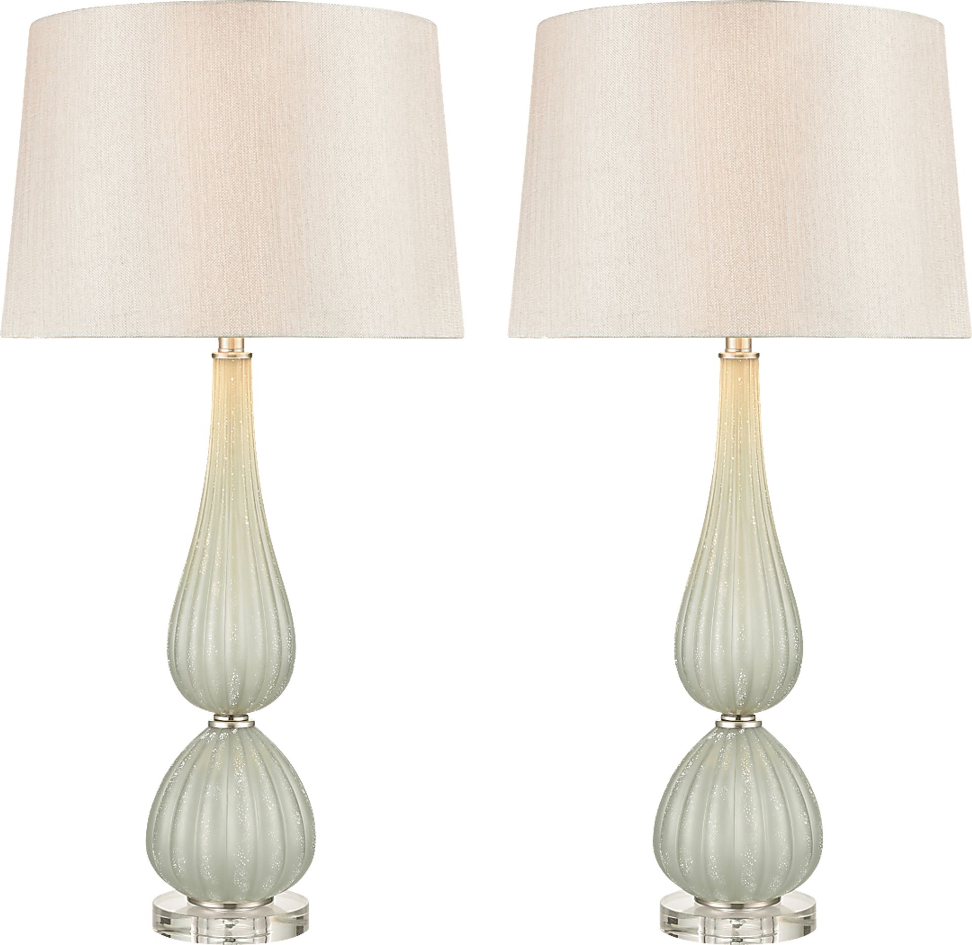 Janette Grove Green Lamp, Set of 2 - Image 1