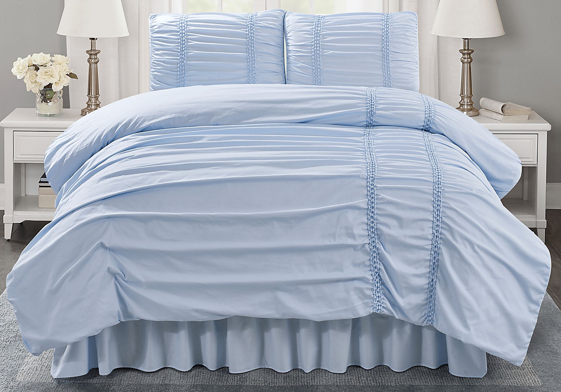 Janine Blue 4 Pc Full Comforter Set - Image 1