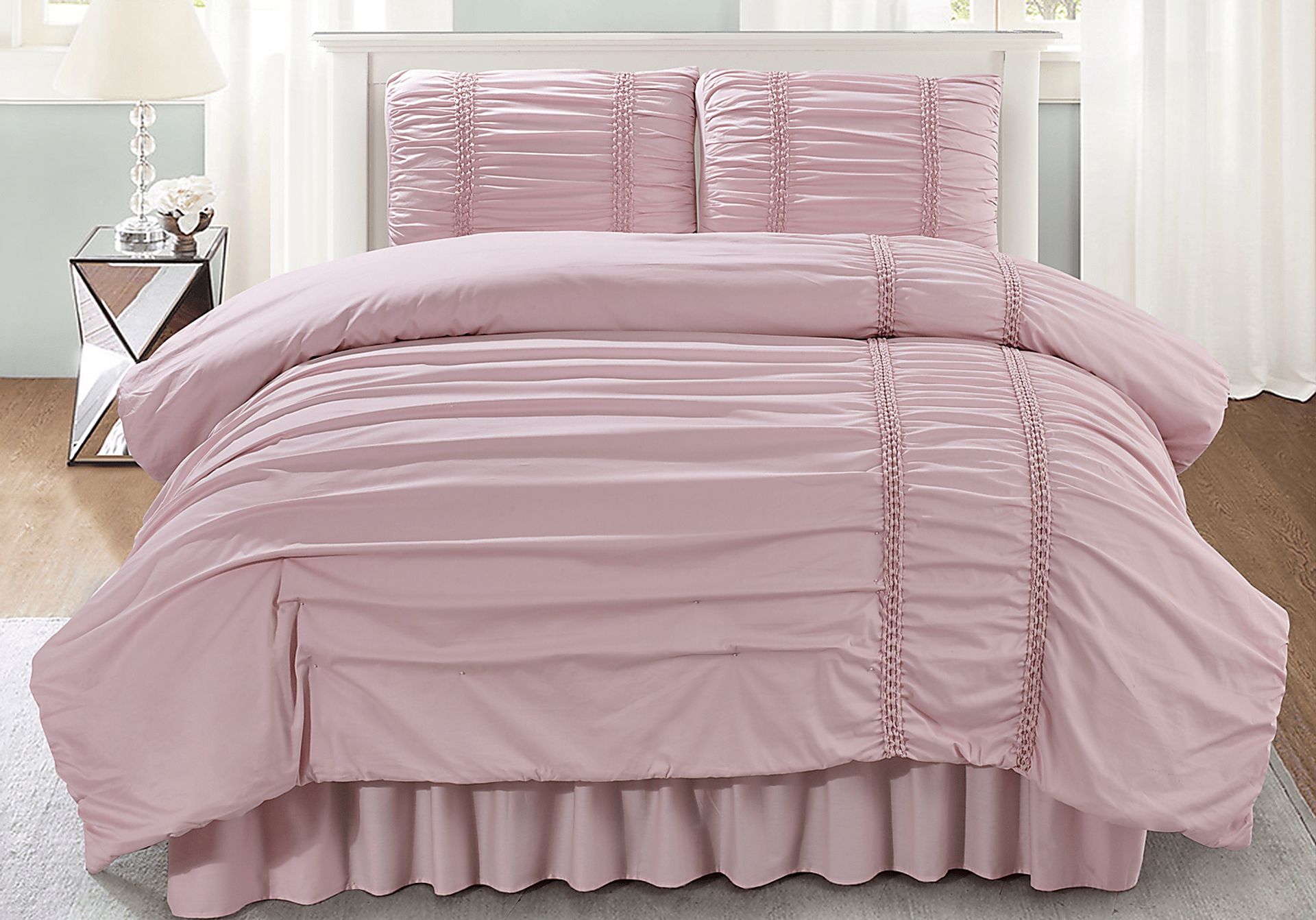 Janine Pink 4 Pc Full Comforter Set - Image 1