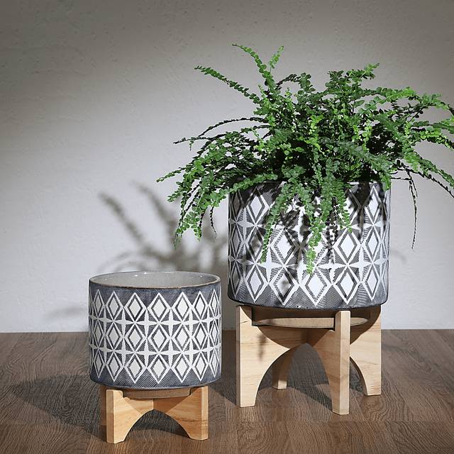 Jannebo Gray Planter, Set of 2 - Thumbnail - Image 2
