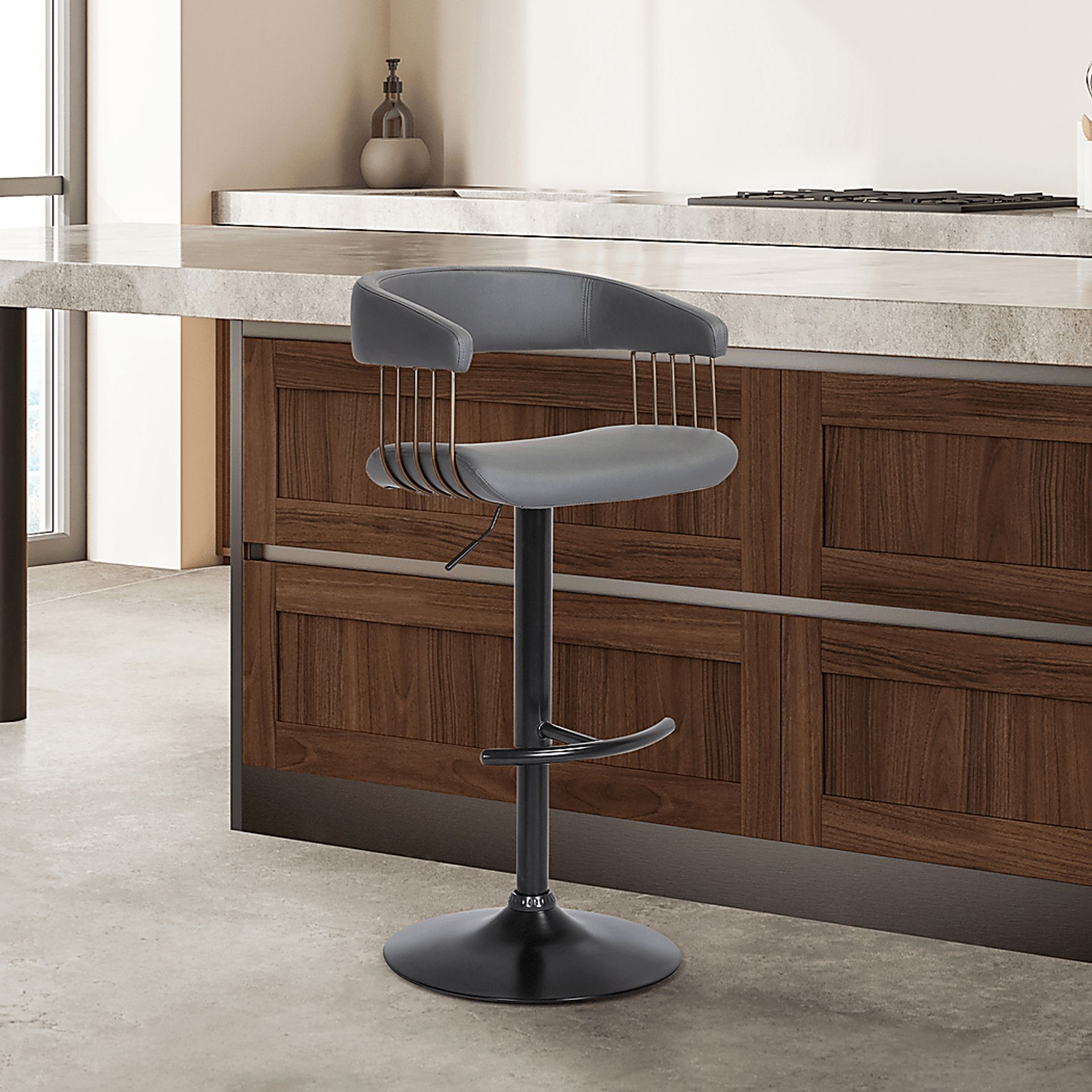 Jariya Gray Adjustable Barstool - Image 2
