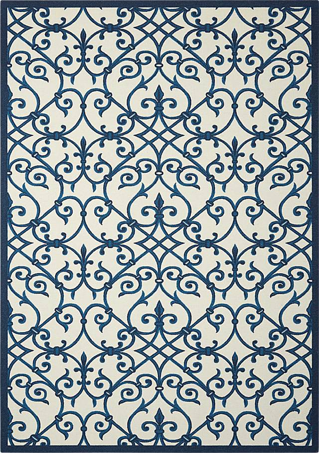 Jarrel Blue 8' x 11' Indoor/Outdoor Rug - Thumbnail - Image 1