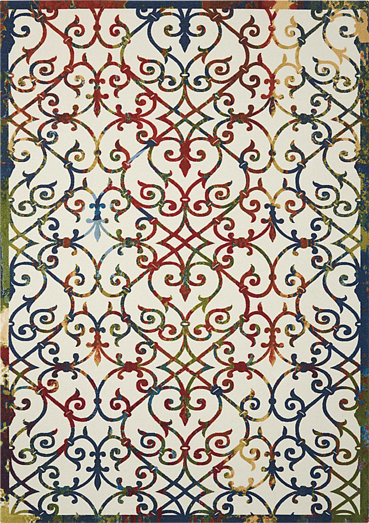 Jarrel Multi Polyester Fabric Outdoor Rug | Rooms to Go