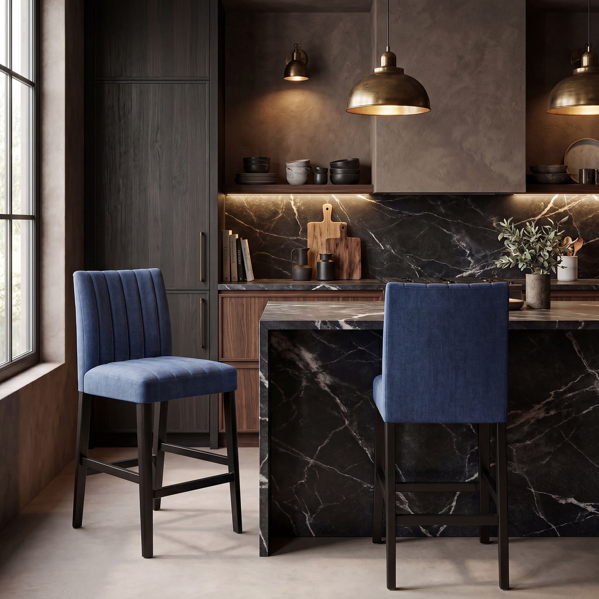 Jarvis White 3 Pc Counter Height Dining Room with Blue Side Chairs - Image 7