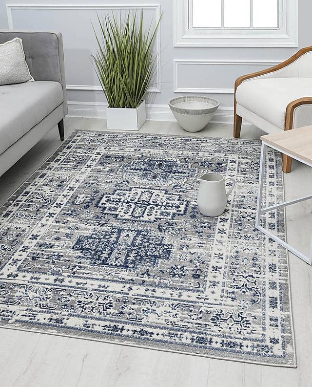 Jaryl 5'3 x 7' Dark Blue Rug - Thumbnail - Image 2