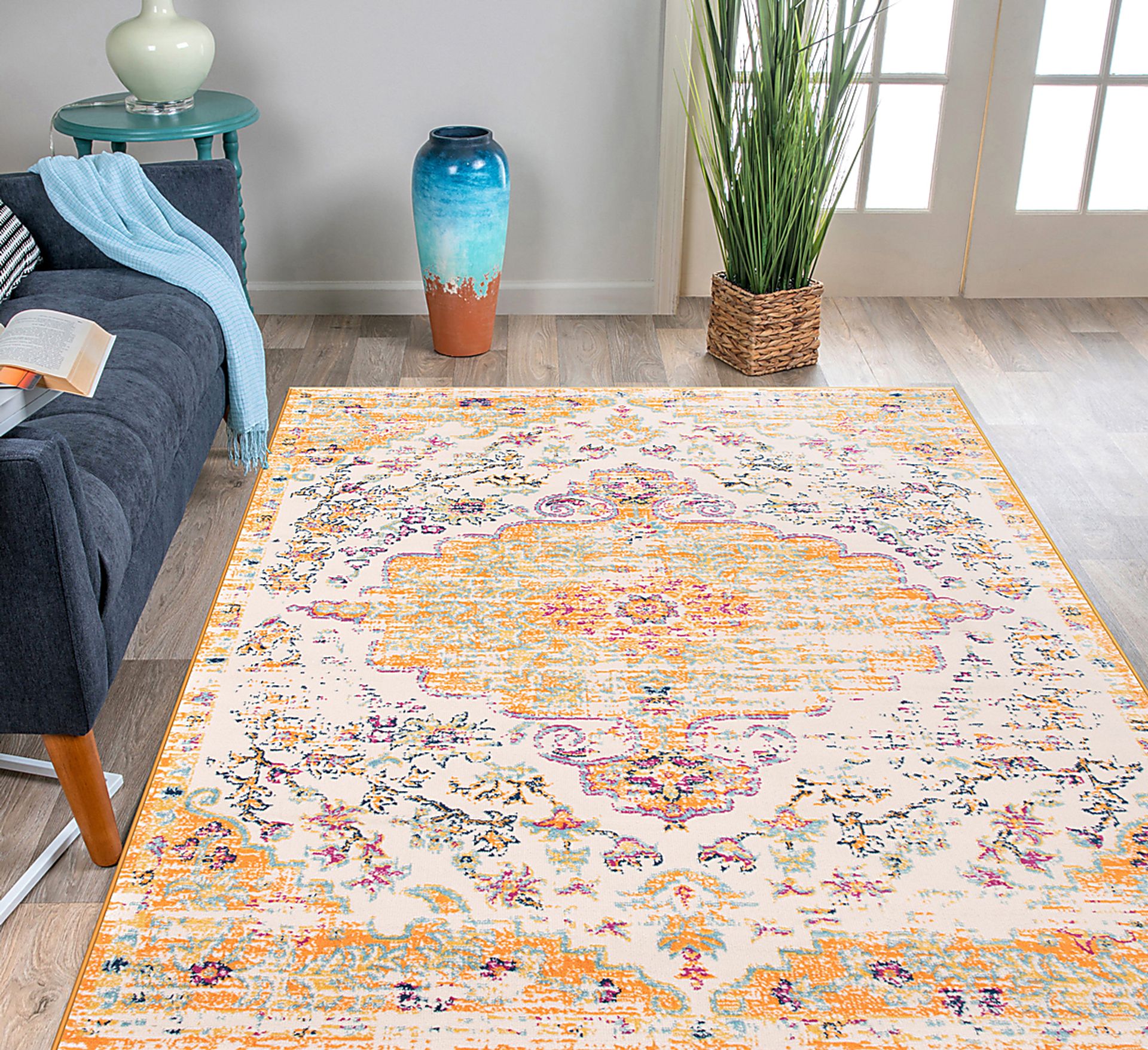 Jasbir Orange 5' x 7' Rug - Image 4