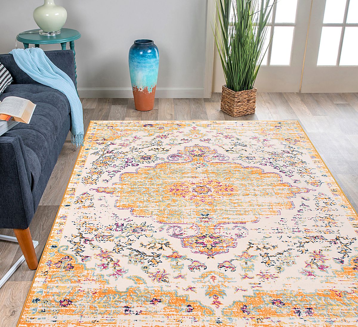 Jasbir Orange Orange,Red Rug | Rooms to Go